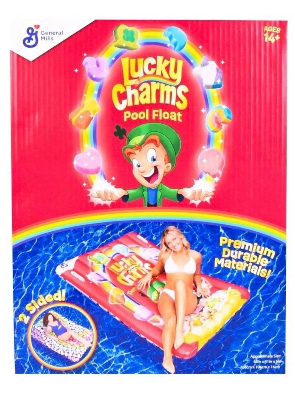 Lucky Charms Two-Sided 5ft 8in pool float - Rainbow & Red